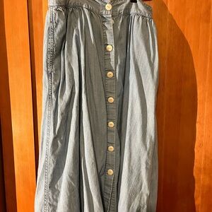 Madewell Blue Midi A-Line Skirt